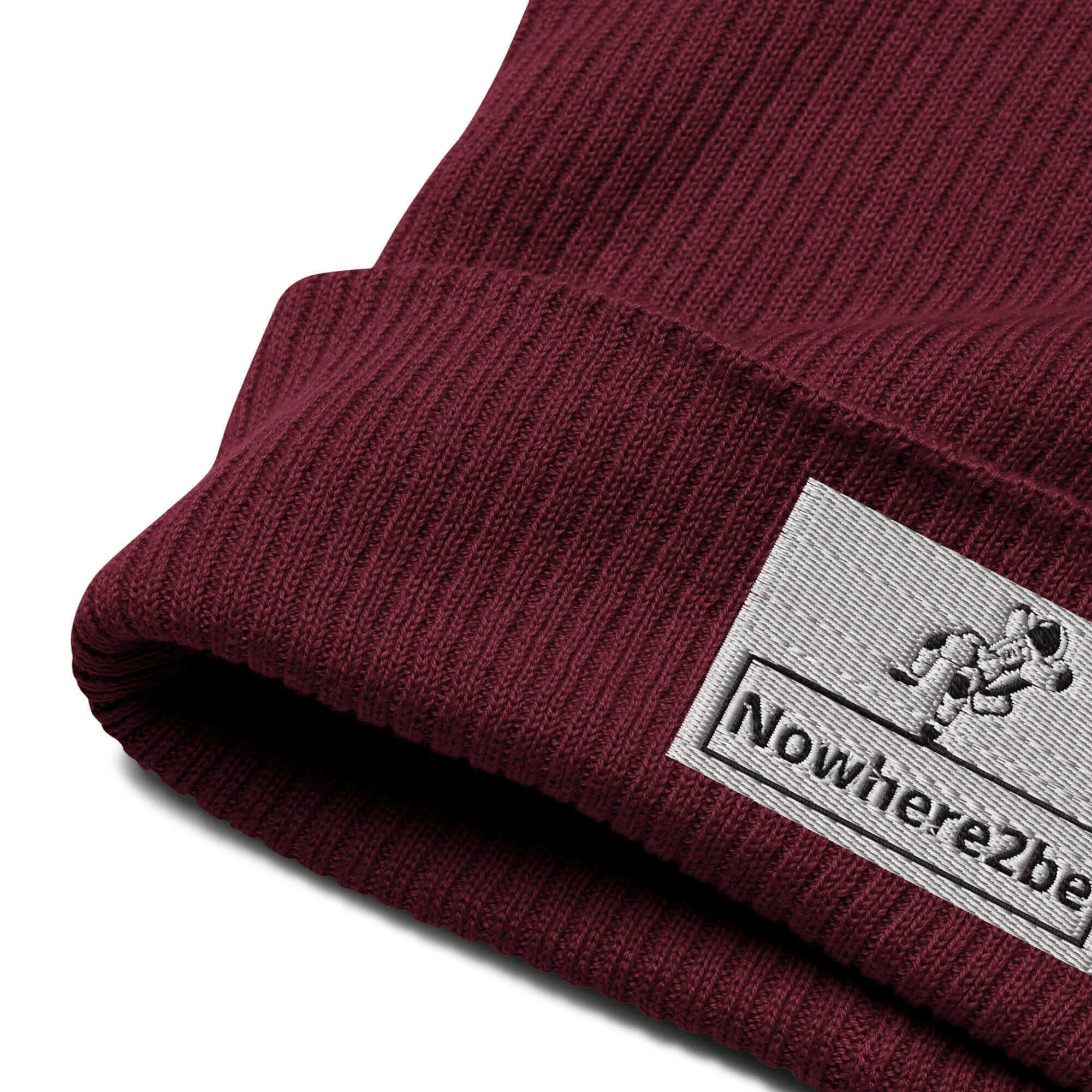 Nowhere2be Official Logo Organic ribbed beanie