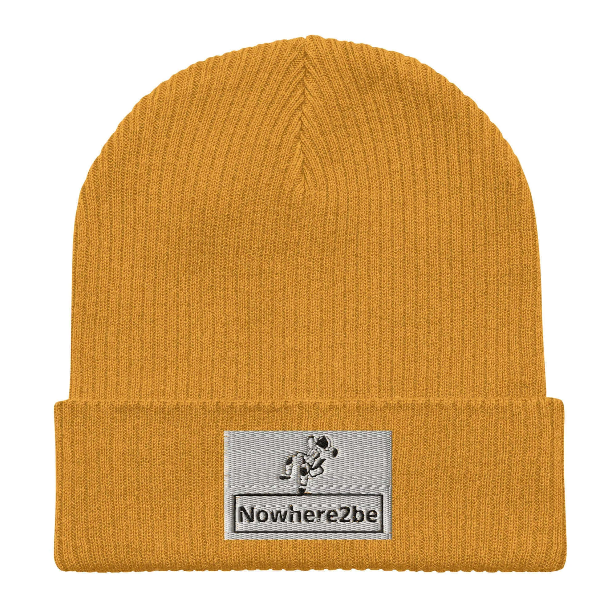 Nowhere2be Official Logo Organic ribbed beanie