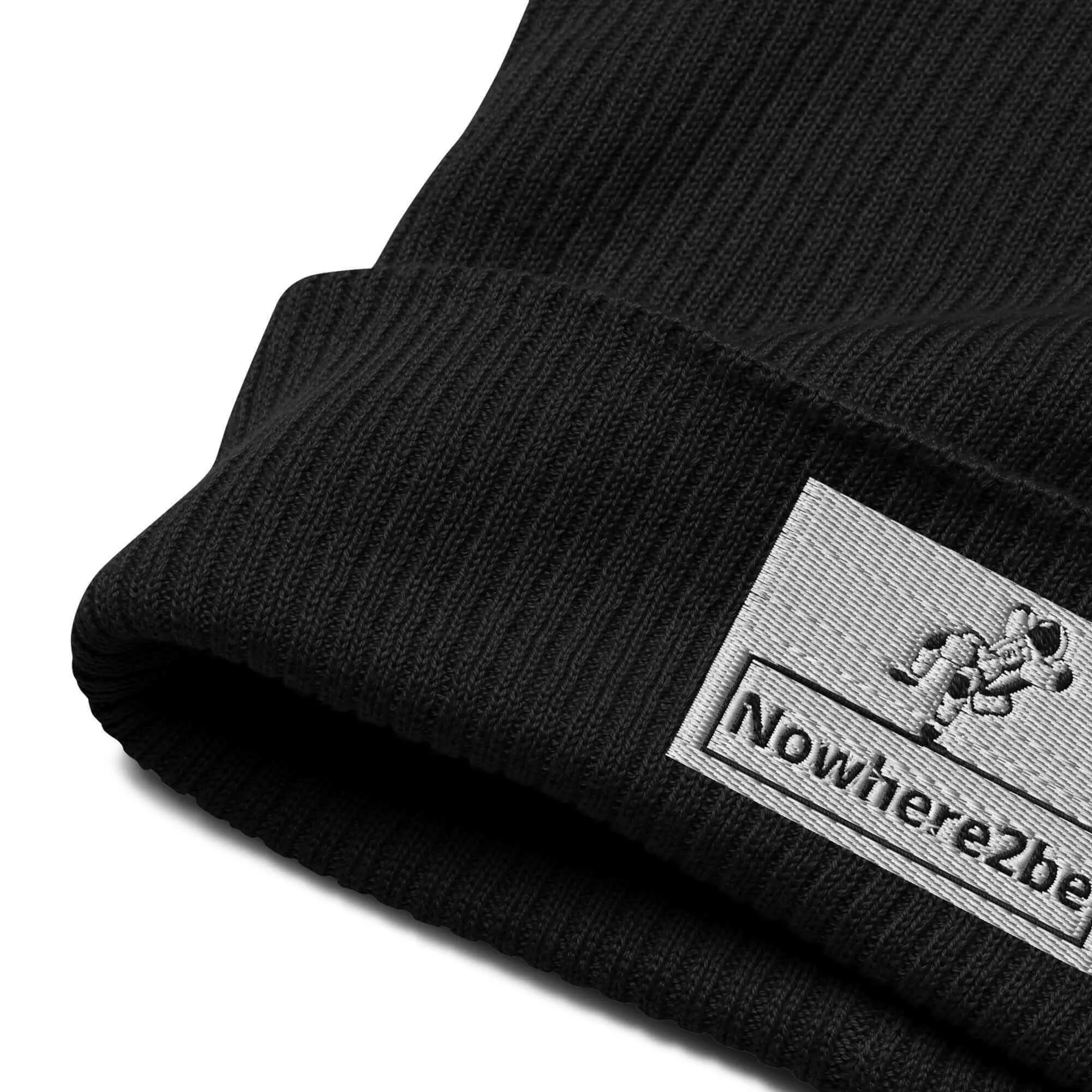 Nowhere2be Official Logo Organic ribbed beanie