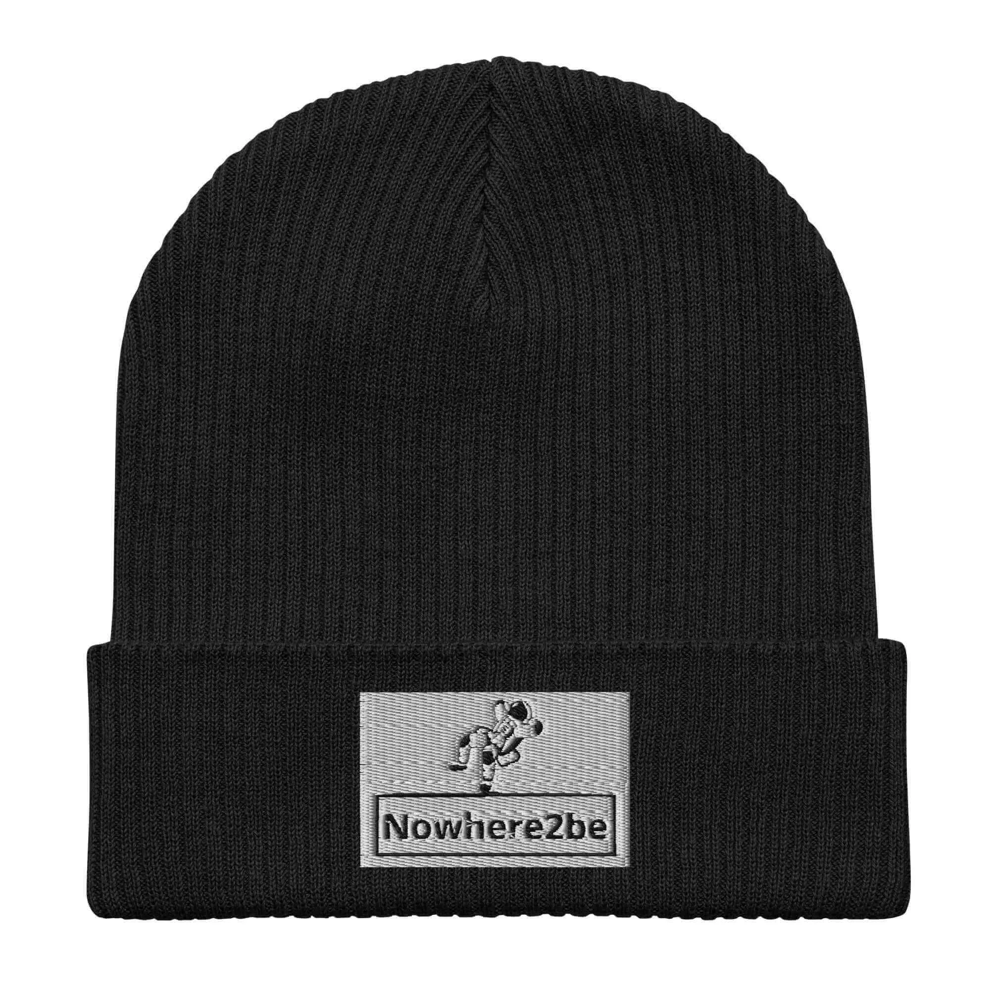 Nowhere2be Official Logo Organic ribbed beanie
