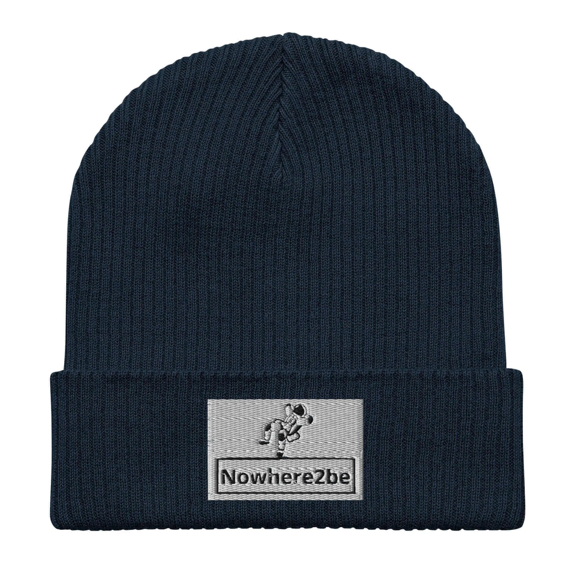 Nowhere2be Official Logo Organic ribbed beanie