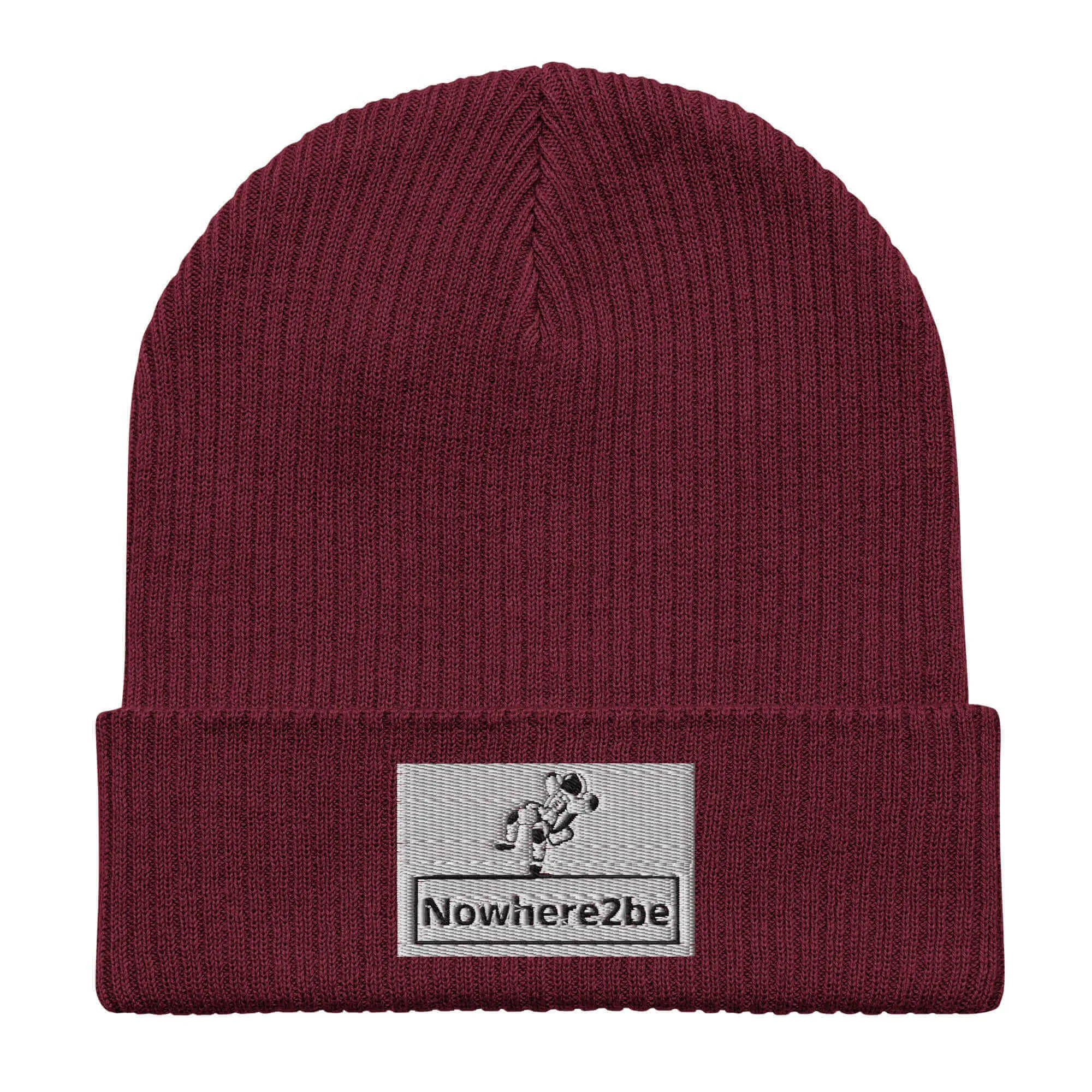 Nowhere2be Official Logo Organic ribbed beanie
