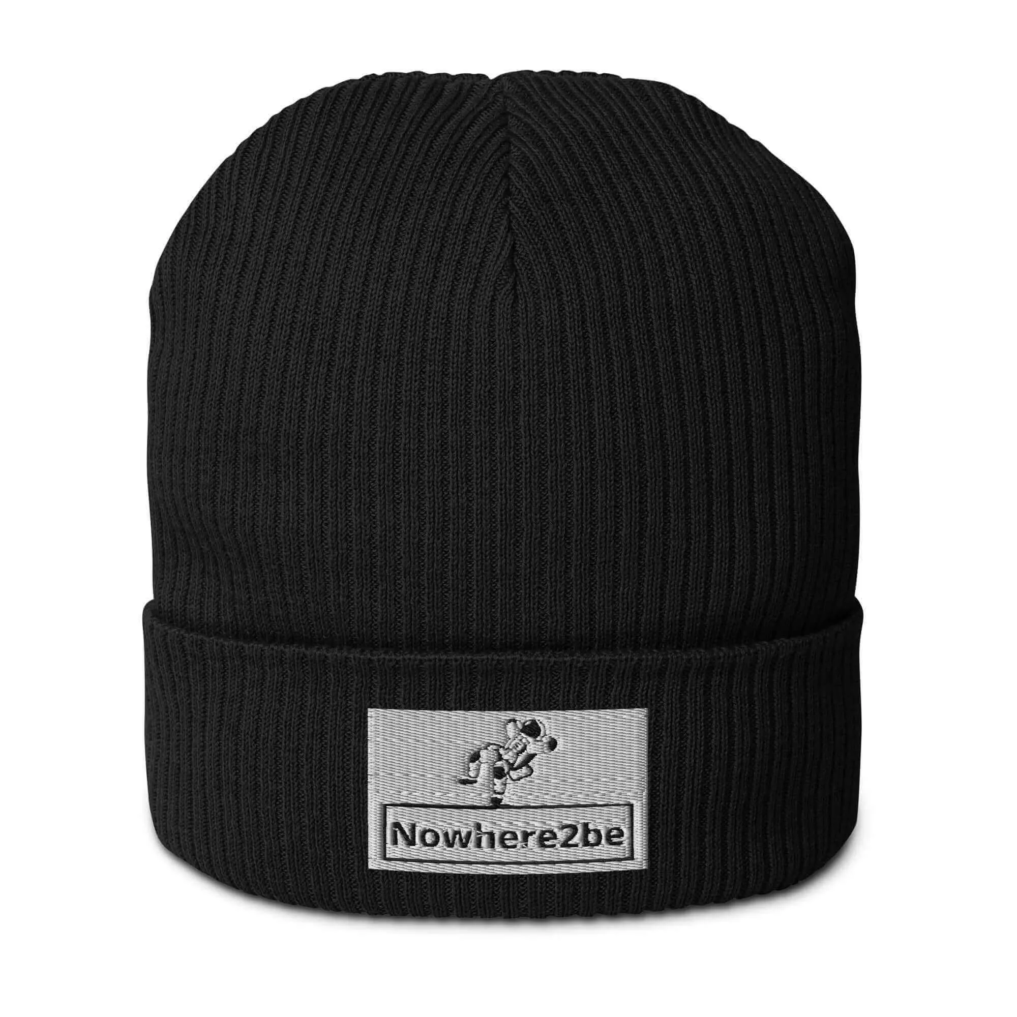 Nowhere2be Official Logo Organic ribbed beanie
