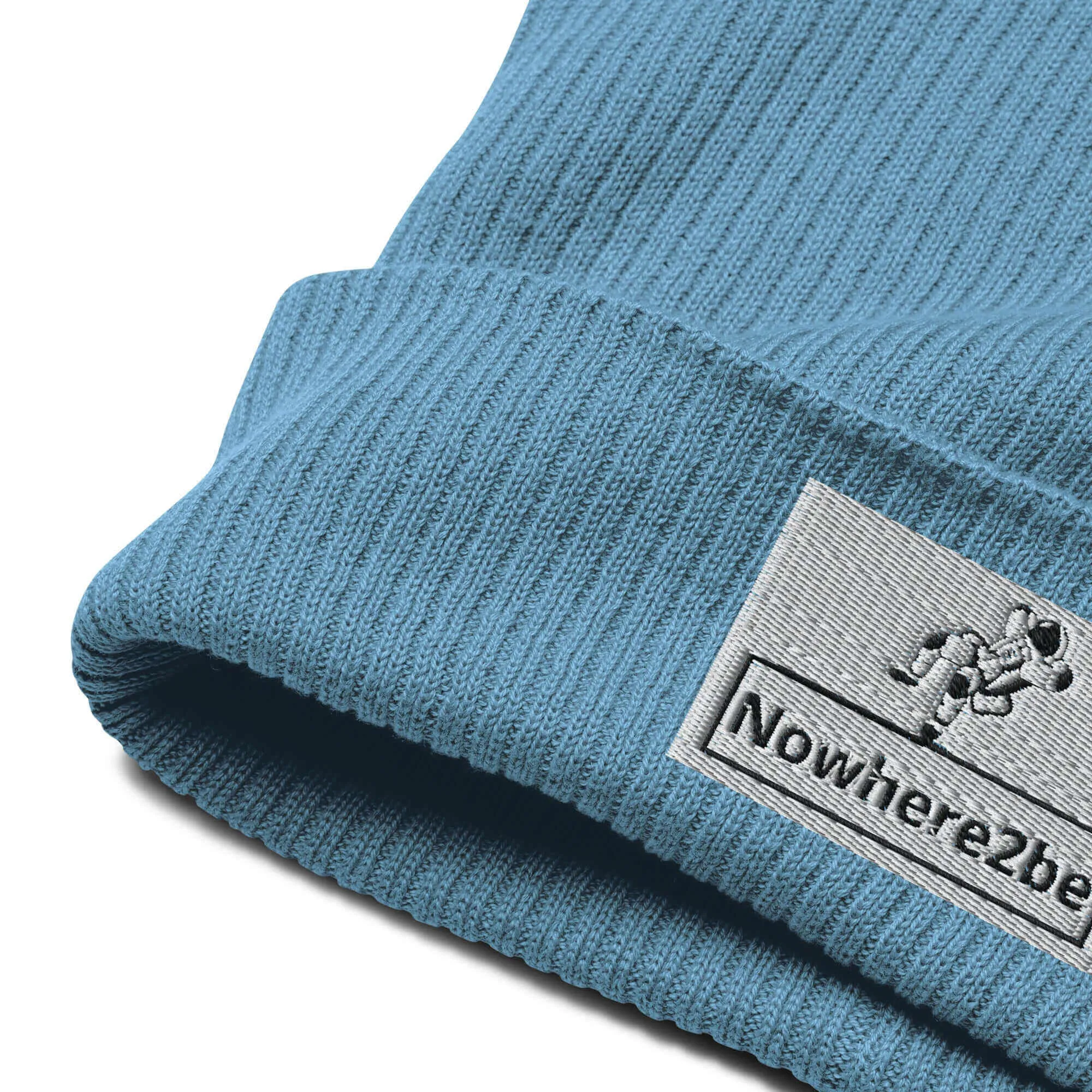 Nowhere2be Official Logo Organic ribbed beanie