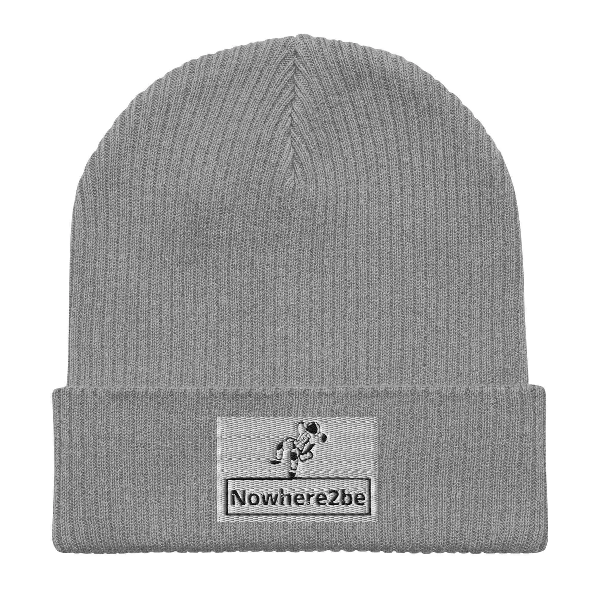 Nowhere2be Official Logo Organic ribbed beanie
