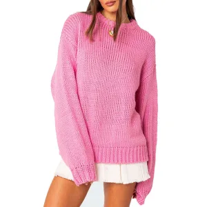 OEM/ODM Women's Pink Knit Sweater | Custom Knit Sweater Manufacturer