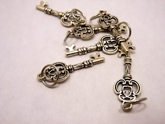 Ornate Keys: Set of 6 Stitch Markers