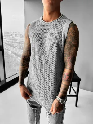 Oversize Textured Tanktop - Grey