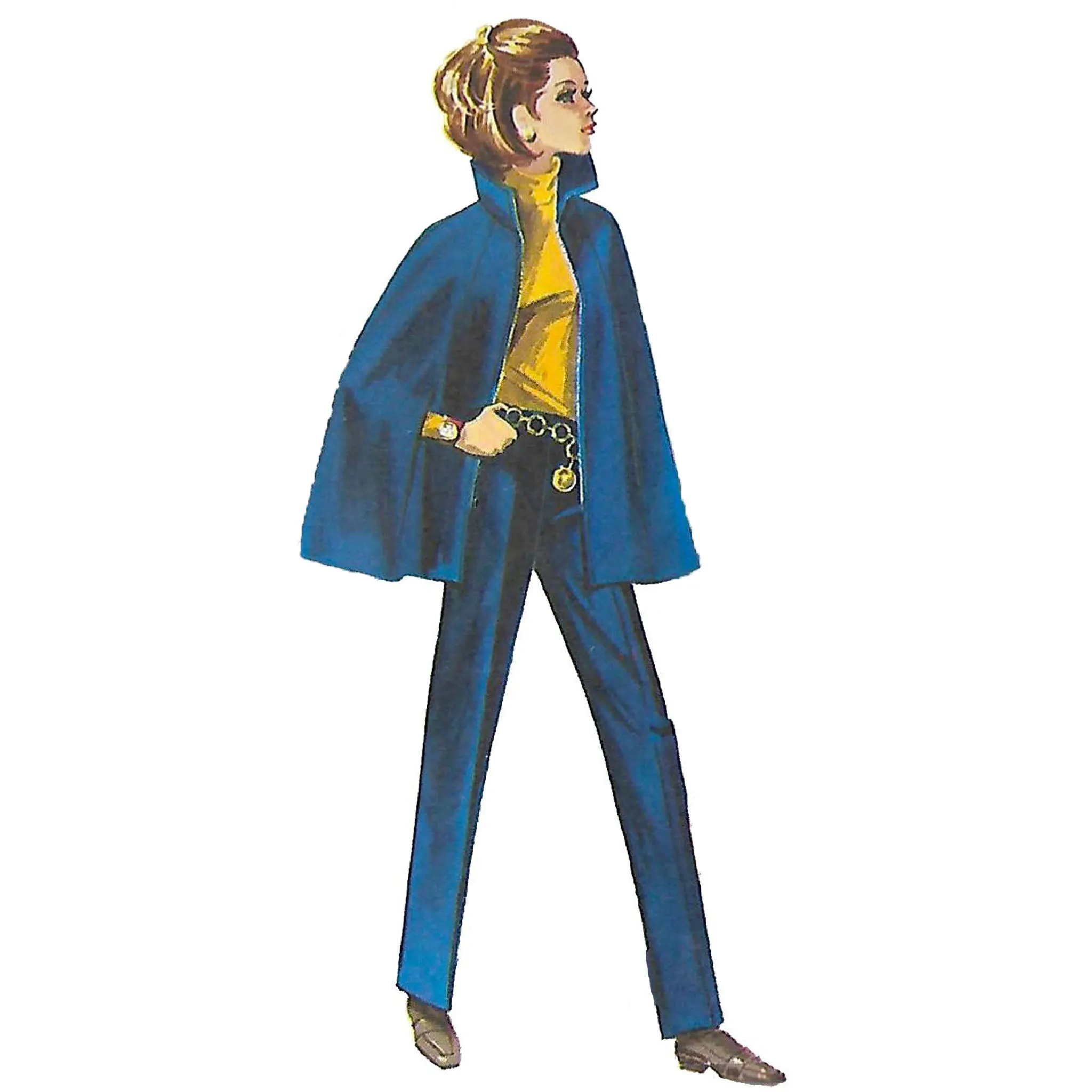 PDF - Vintage 1960s Pattern – The Cloak & Charm Cape in Two Lengths, Skirt & Pants - Multi-sizes - Download