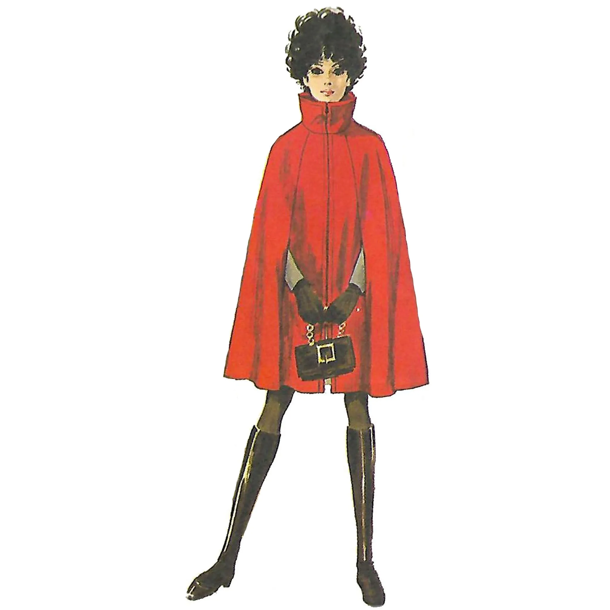PDF - Vintage 1960s Pattern – The Cloak & Charm Cape in Two Lengths, Skirt & Pants - Multi-sizes - Download