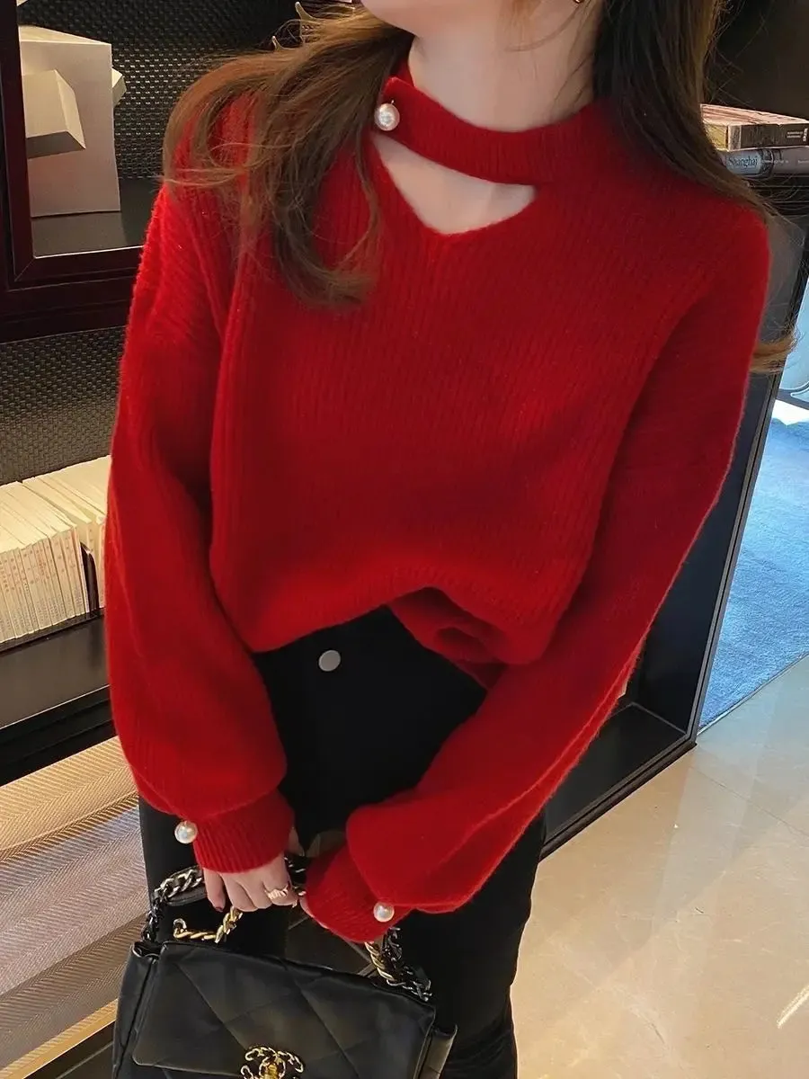 Pearl Full Sleeved Loose Knit Sweater