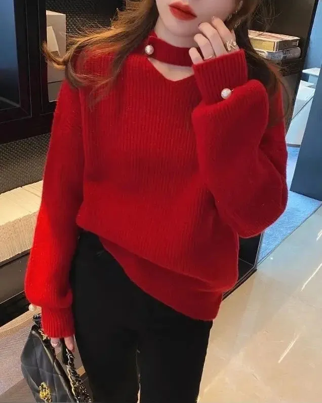 Pearl Full Sleeved Loose Knit Sweater