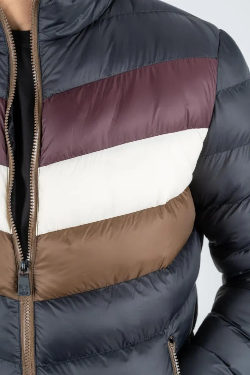 Platini Jeans Mens Ultra-Light Bubble Jacket (BLACK/MULTI)