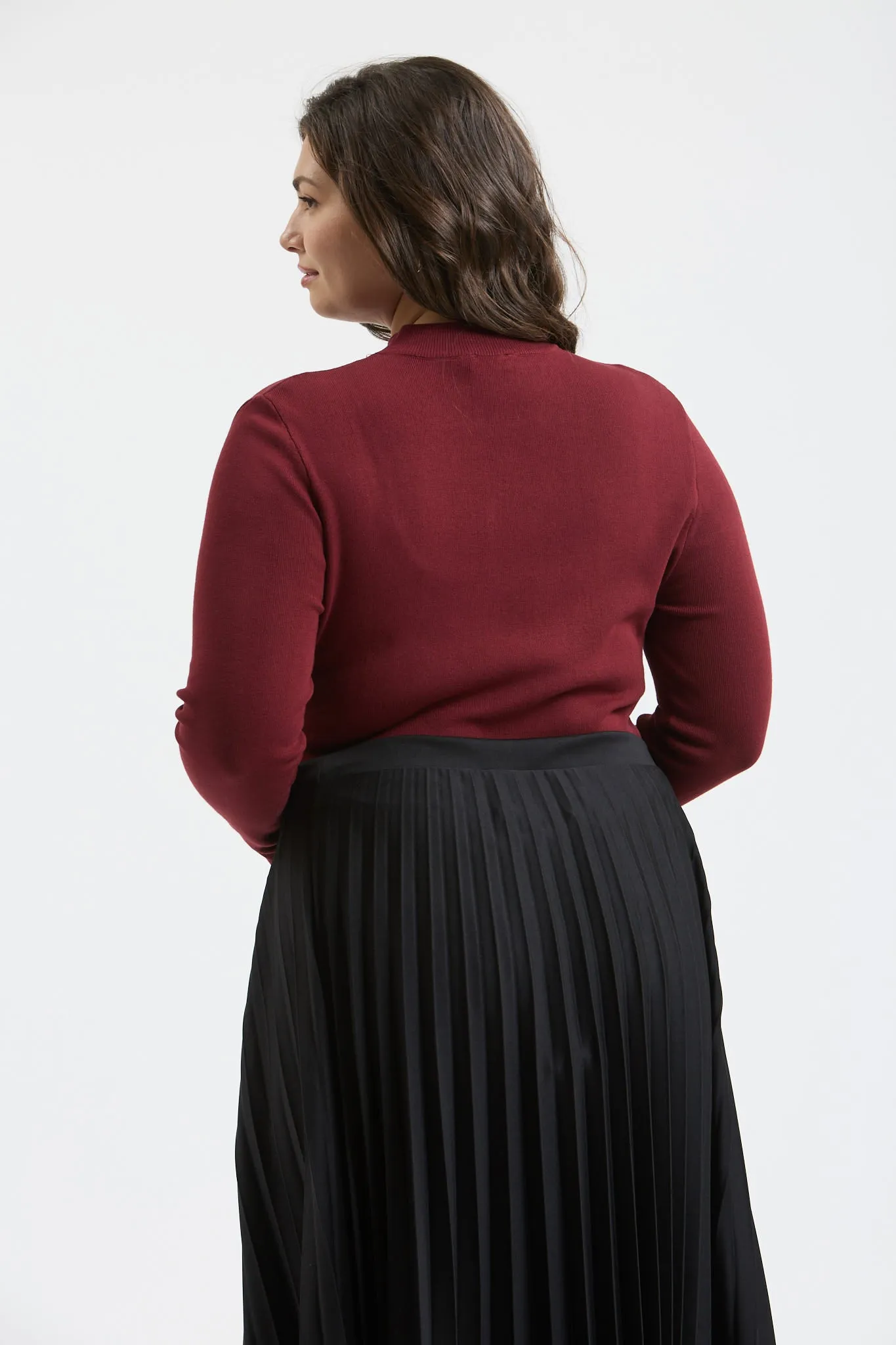 PLUS MOCK NECK LONG SLEEVE SWEATER KNIT TOP