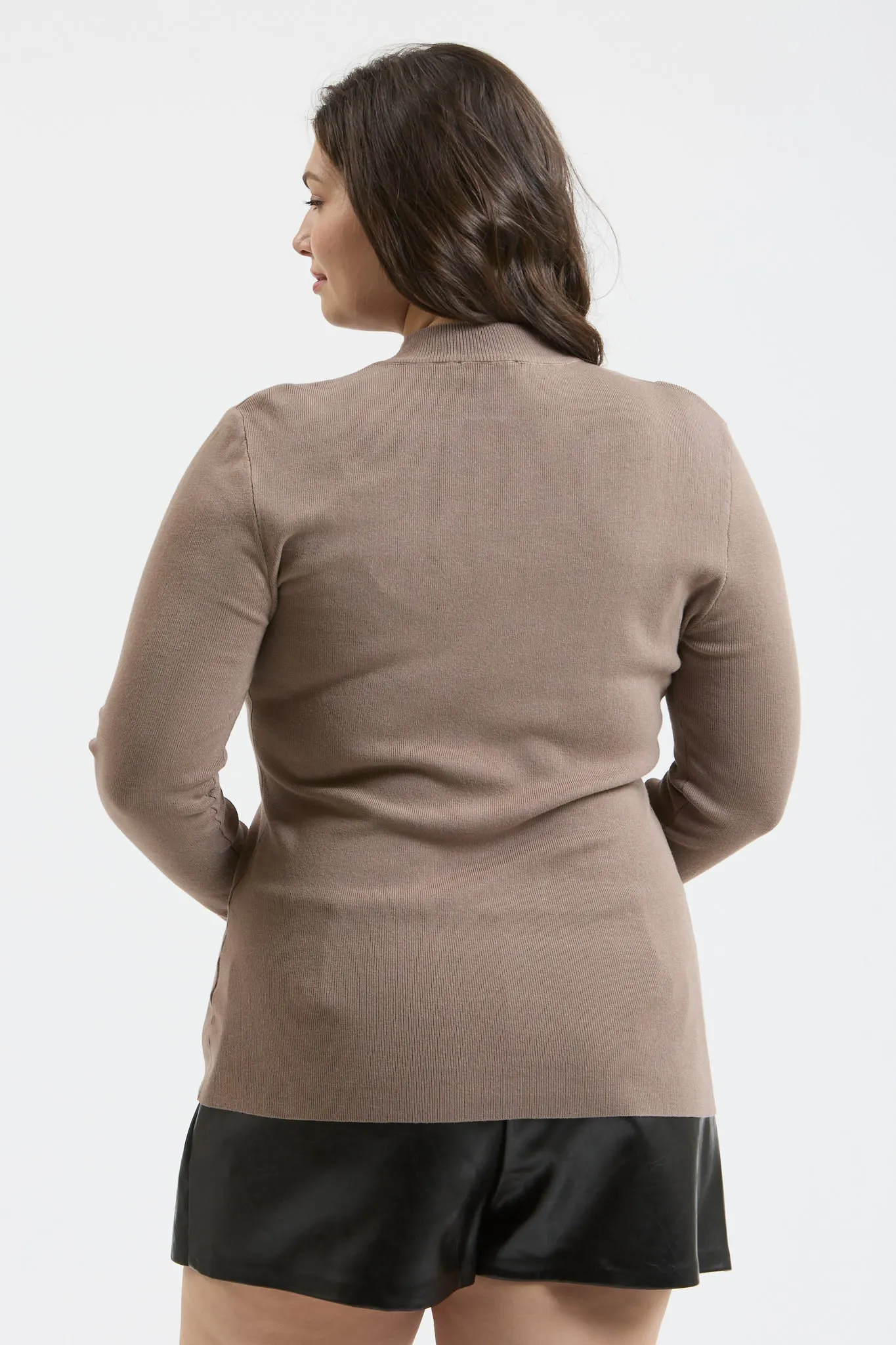 PLUS MOCK NECK LONG SLEEVE SWEATER KNIT TOP