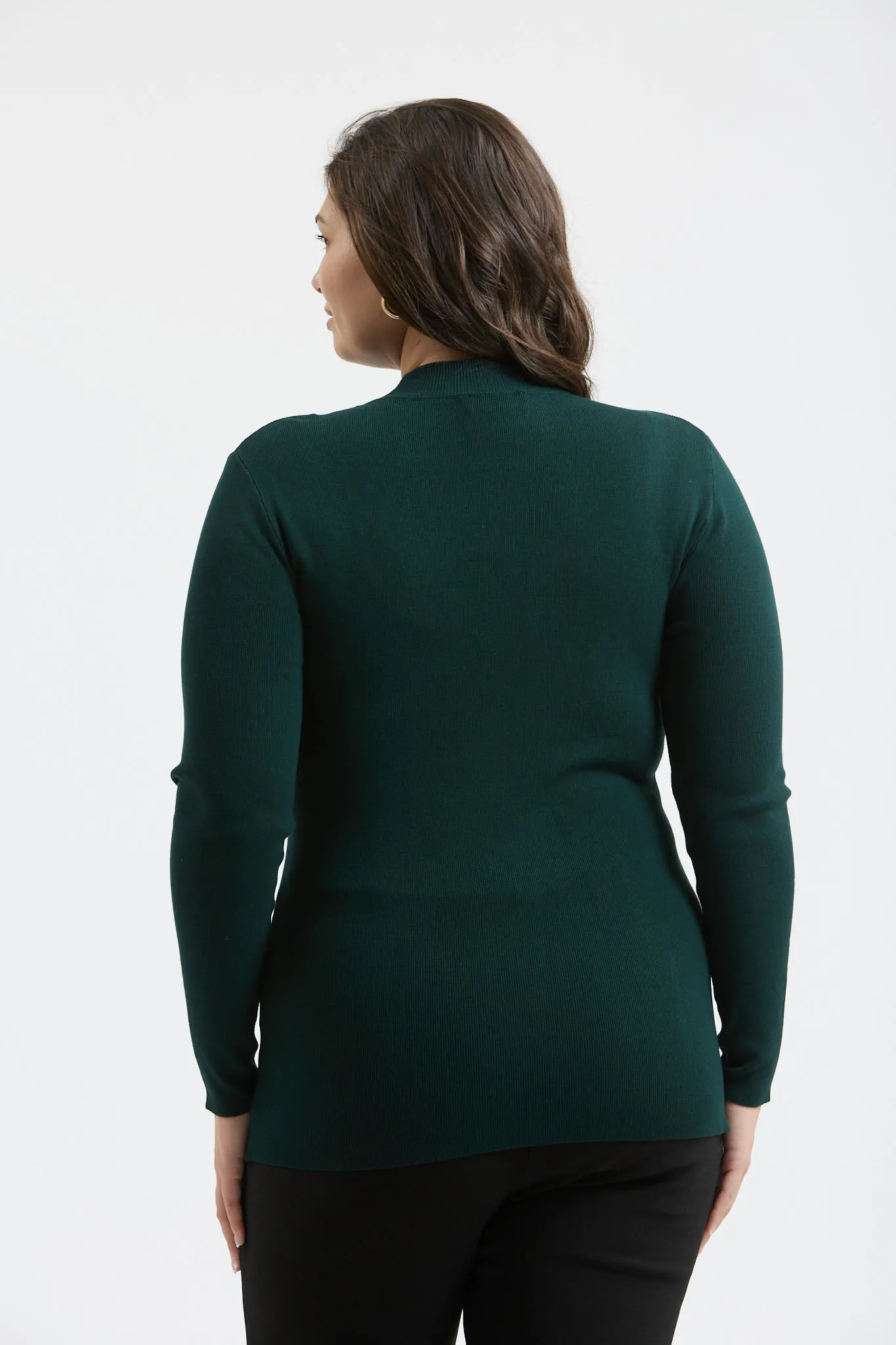 PLUS MOCK NECK LONG SLEEVE SWEATER KNIT TOP