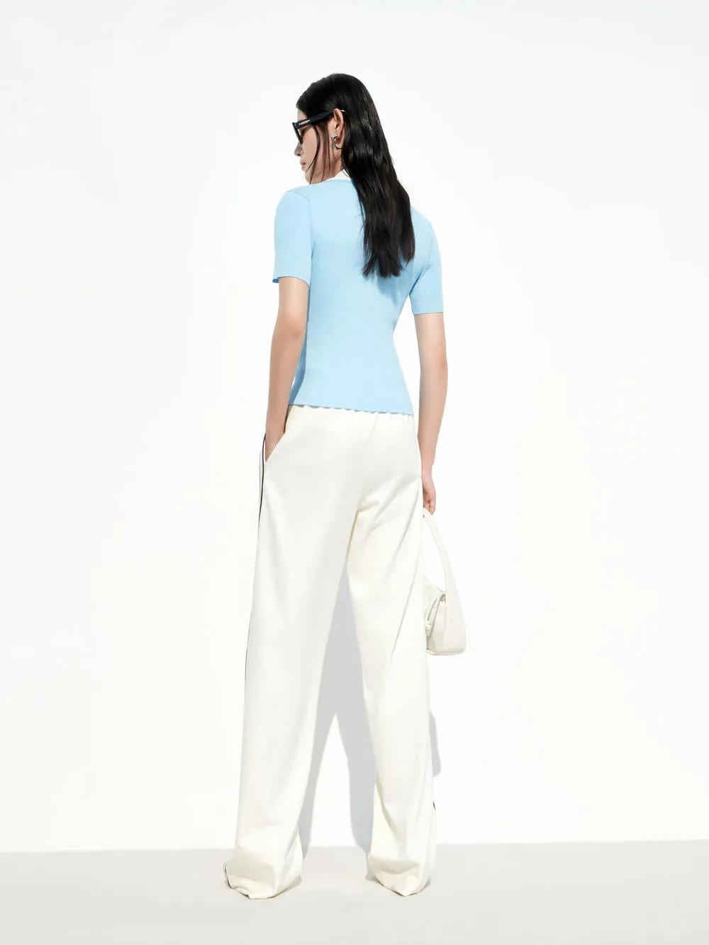Polo Style Knit Top
