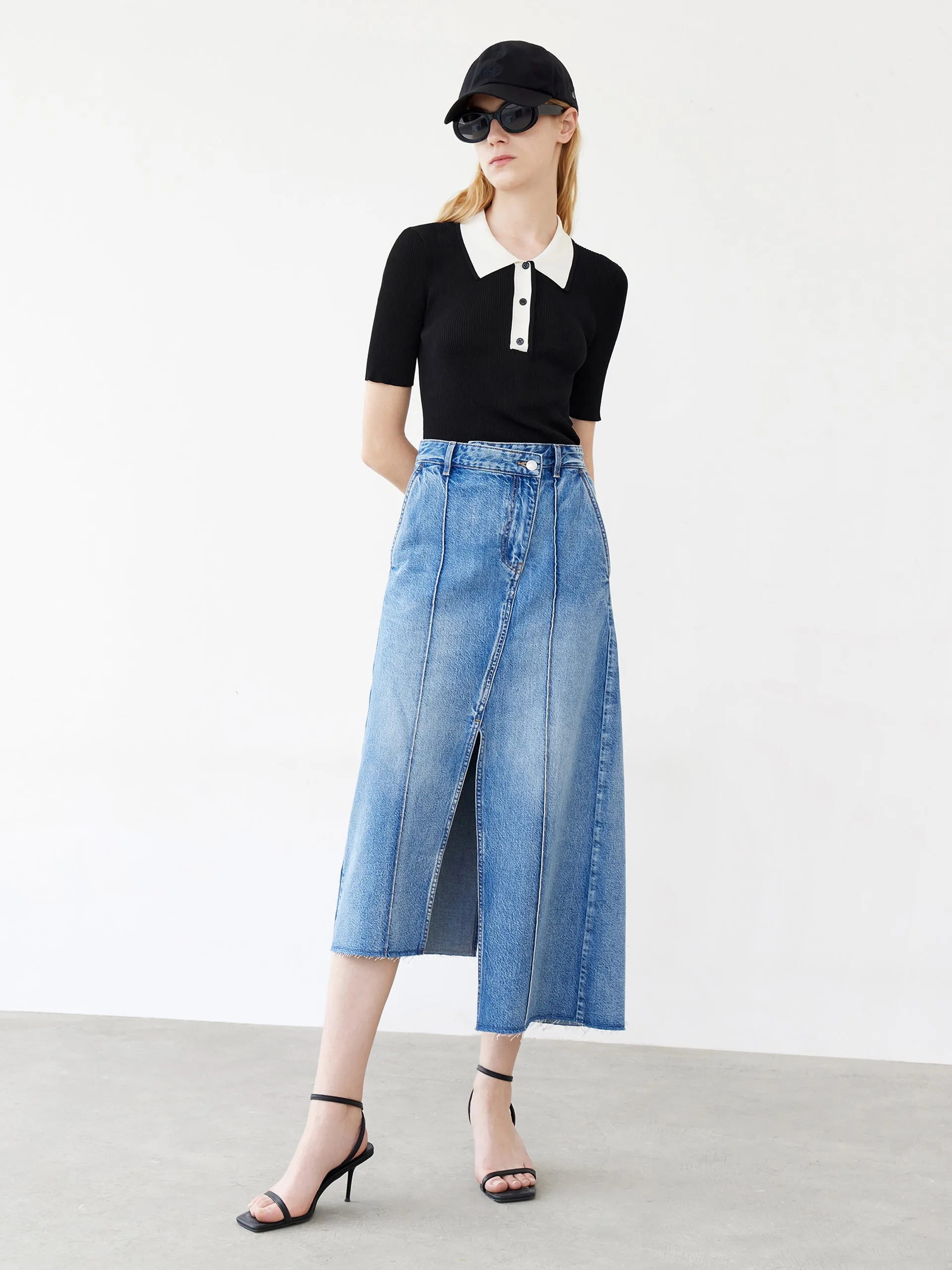 Polo Style Knit Top