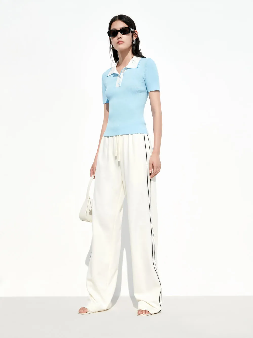 Polo Style Knit Top