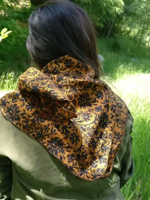 Pure Raw Silk Scarf in Royal Bronze