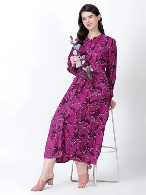 Purple Petal Dream Floral Maxi Dress