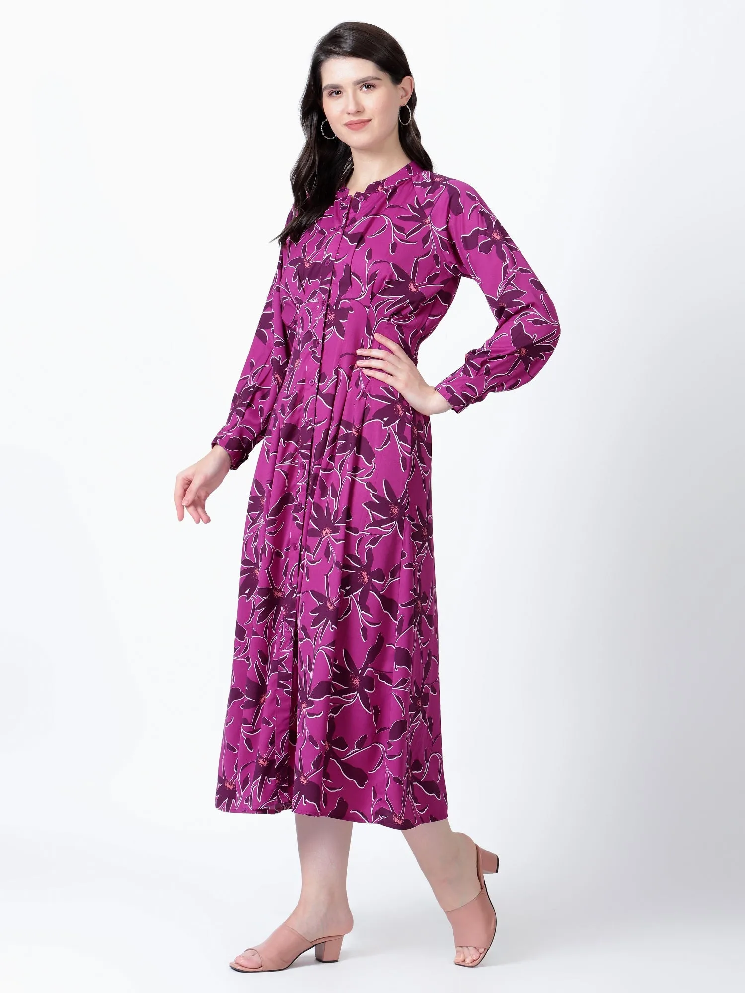 Purple Petal Dream Floral Maxi Dress