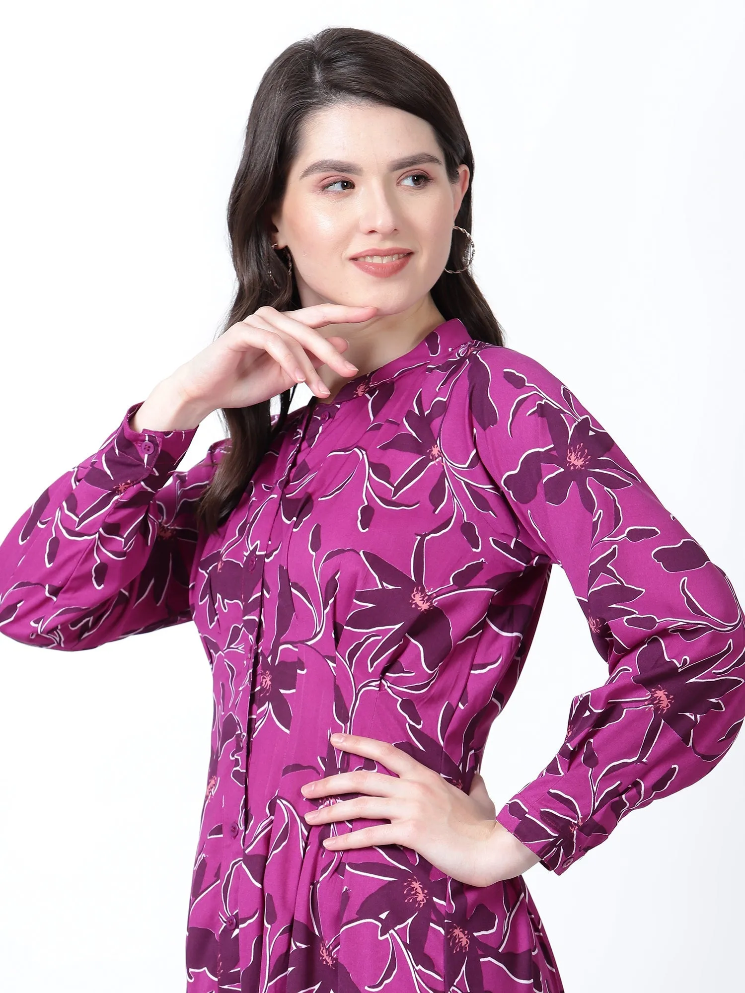 Purple Petal Dream Floral Maxi Dress
