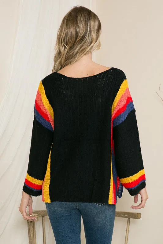Rainbow Stripe Knit Top
