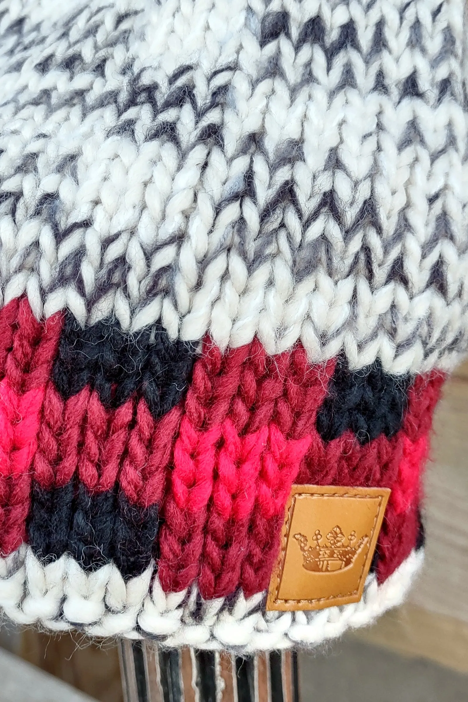 Red Buffalo Plaid Fur Pom Beanie