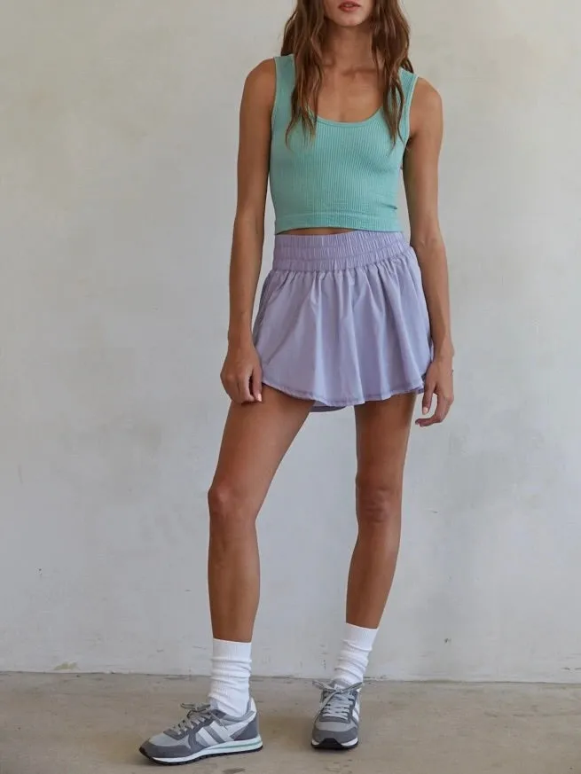 Reversible Crop Tank - Granite Green