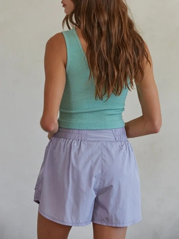 Reversible Crop Tank - Granite Green