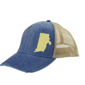 Rhode Island Hat | Distressed Snapback Trucker | state cap | many color choices