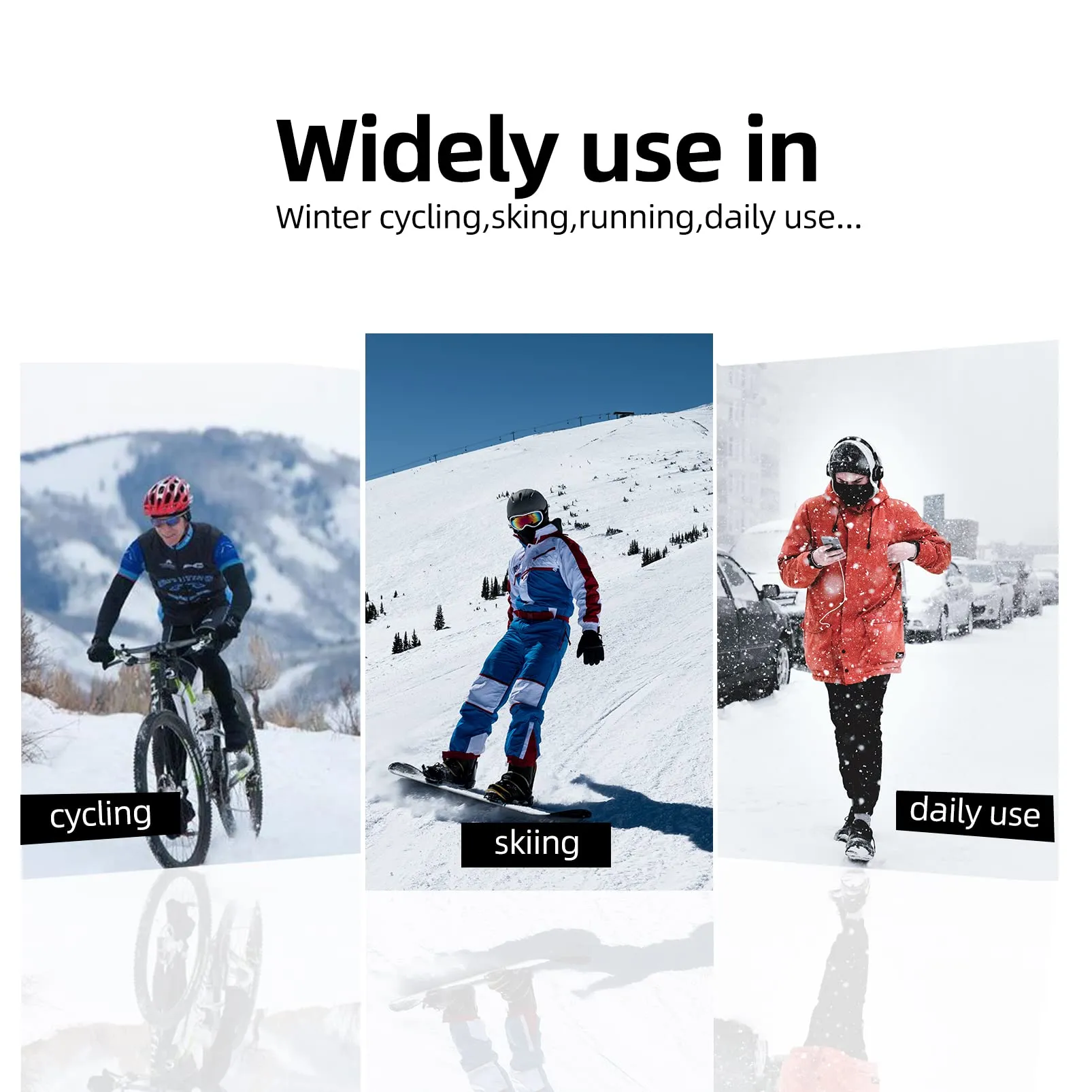 ROCKBROS Windproof Winter Fleece Balaclava for Men - Ski, Cycling, Motorcycle Mask