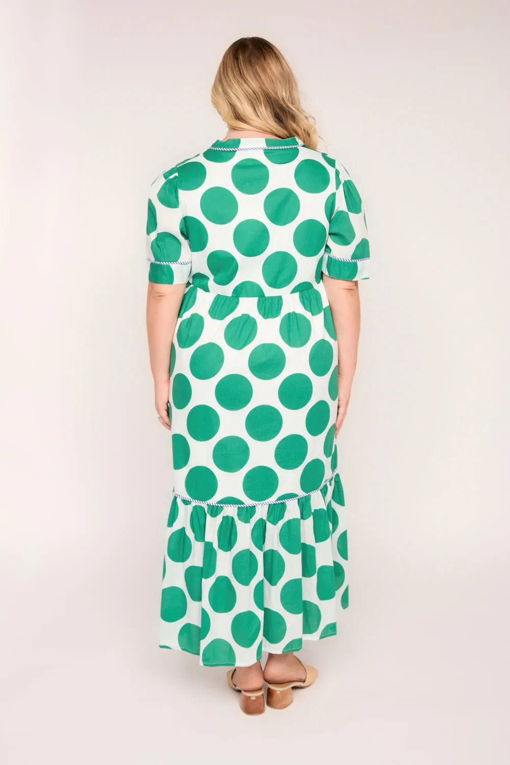 Sabre V-Neck Dress in Polka Fest