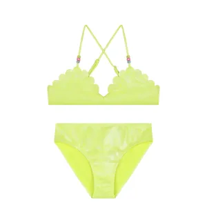 Scalloped Trim Beaded Straps Bikini