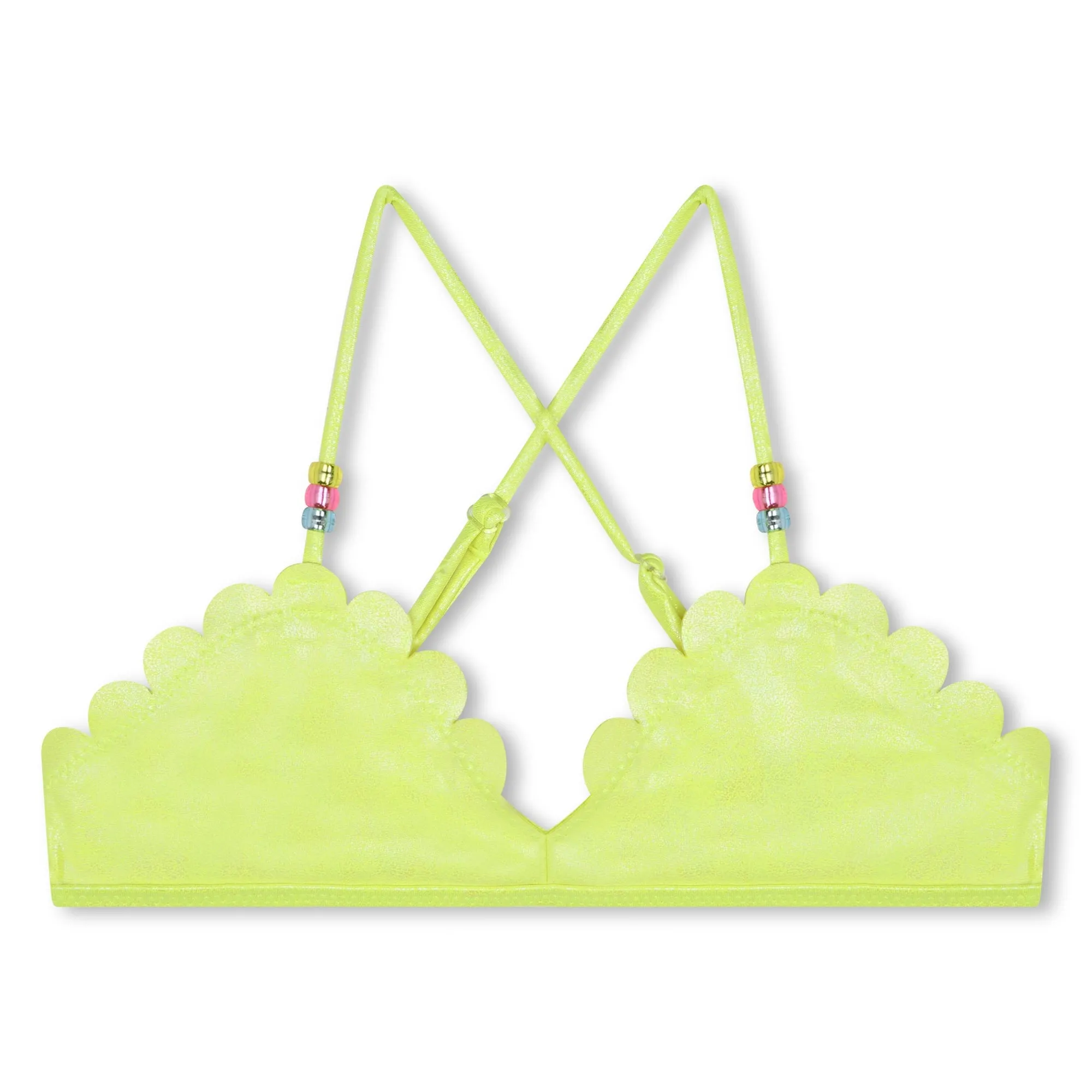 Scalloped Trim Beaded Straps Bikini