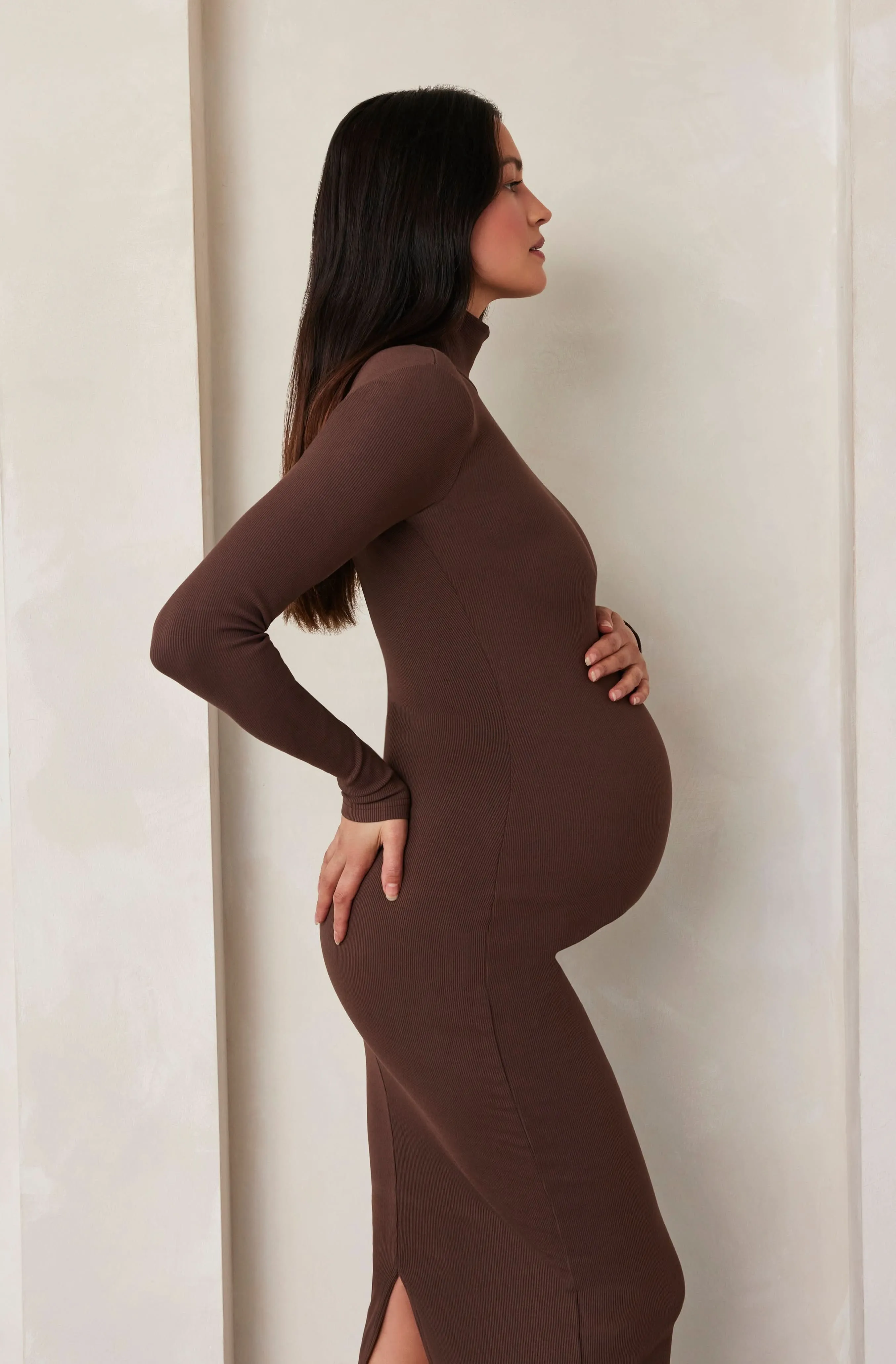 Sculpting Rib Long Sleeve Dress