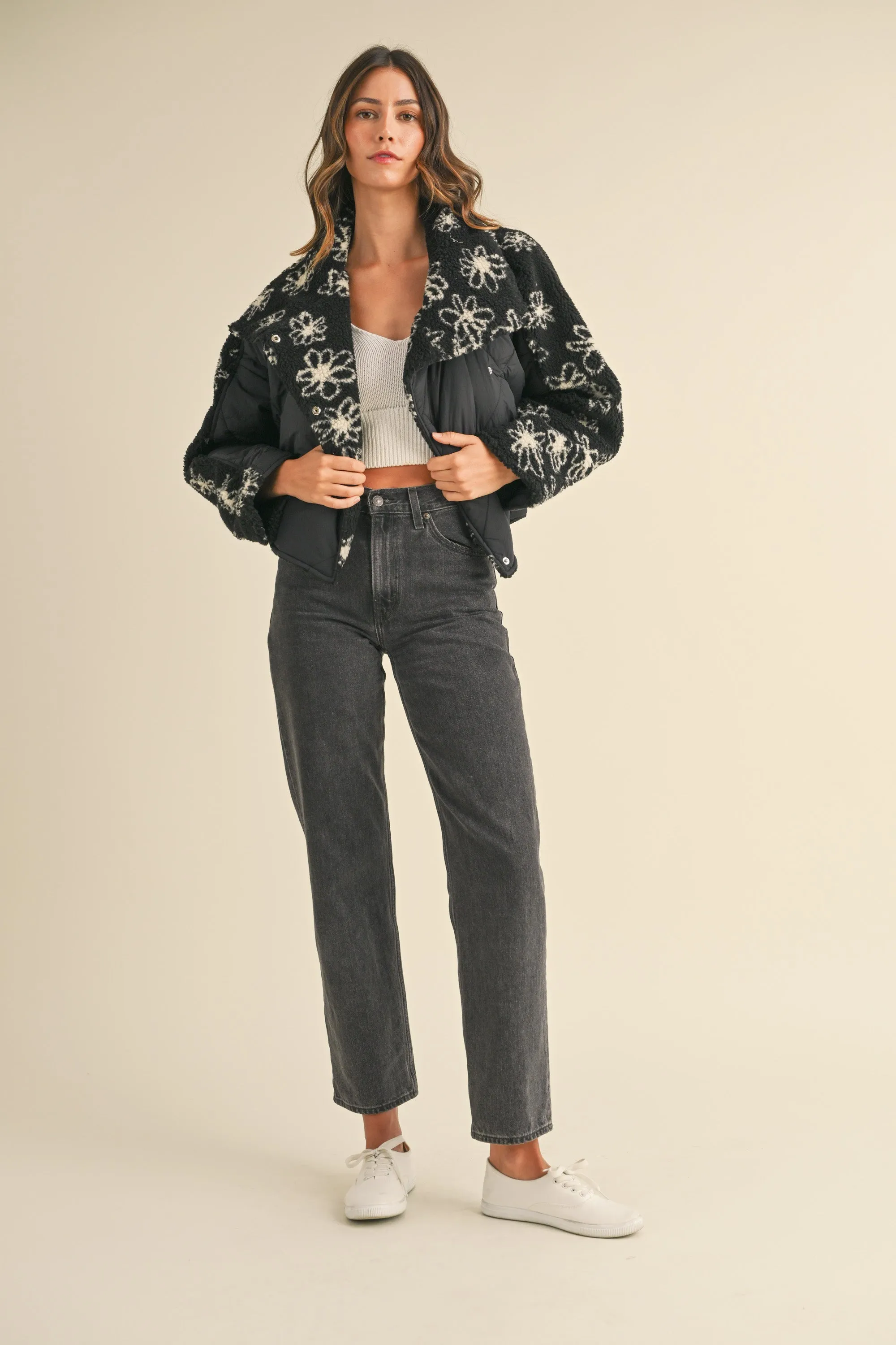 SELMA QUILTED WITH FLUFFY SHEARLING JACKET