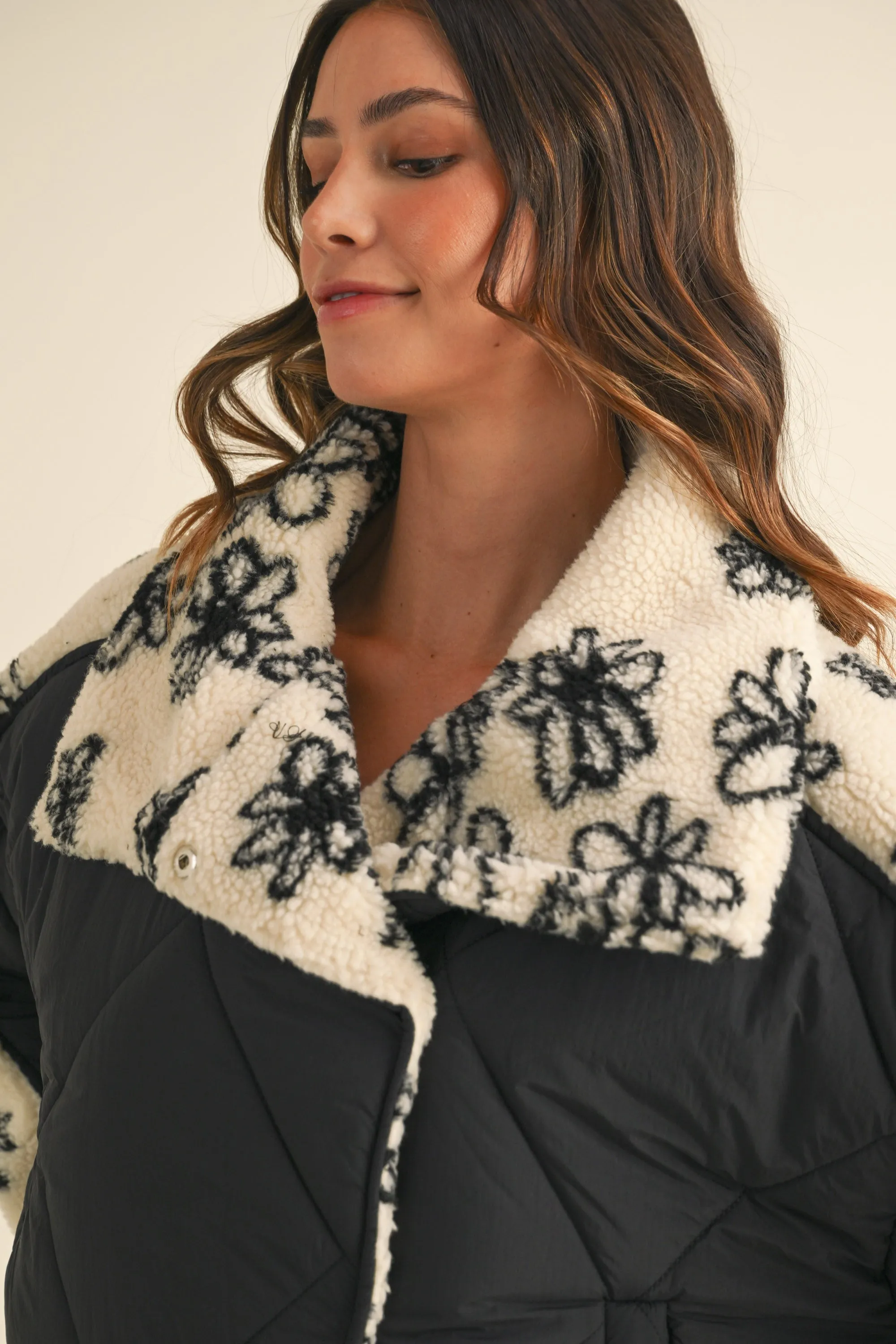 SELMA QUILTED WITH FLUFFY SHEARLING JACKET