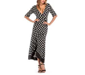 Sexy Deep V-neck Halter Waves Irregular Ruffle Maxi Dress