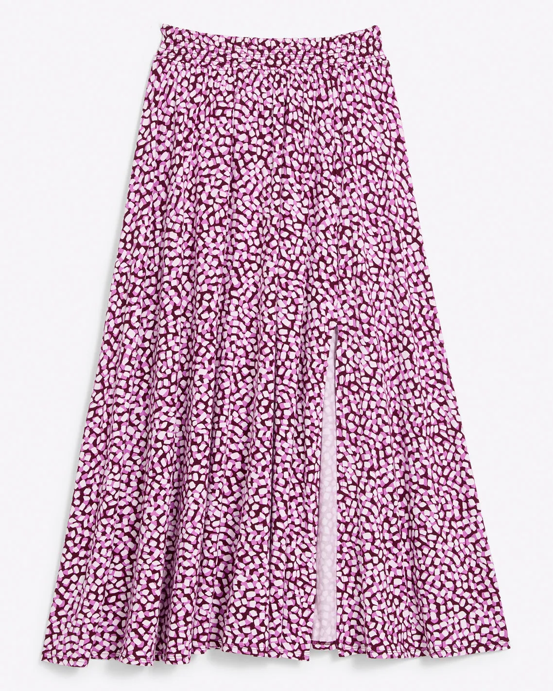 Side Slit Skirt in Pink Square Dot