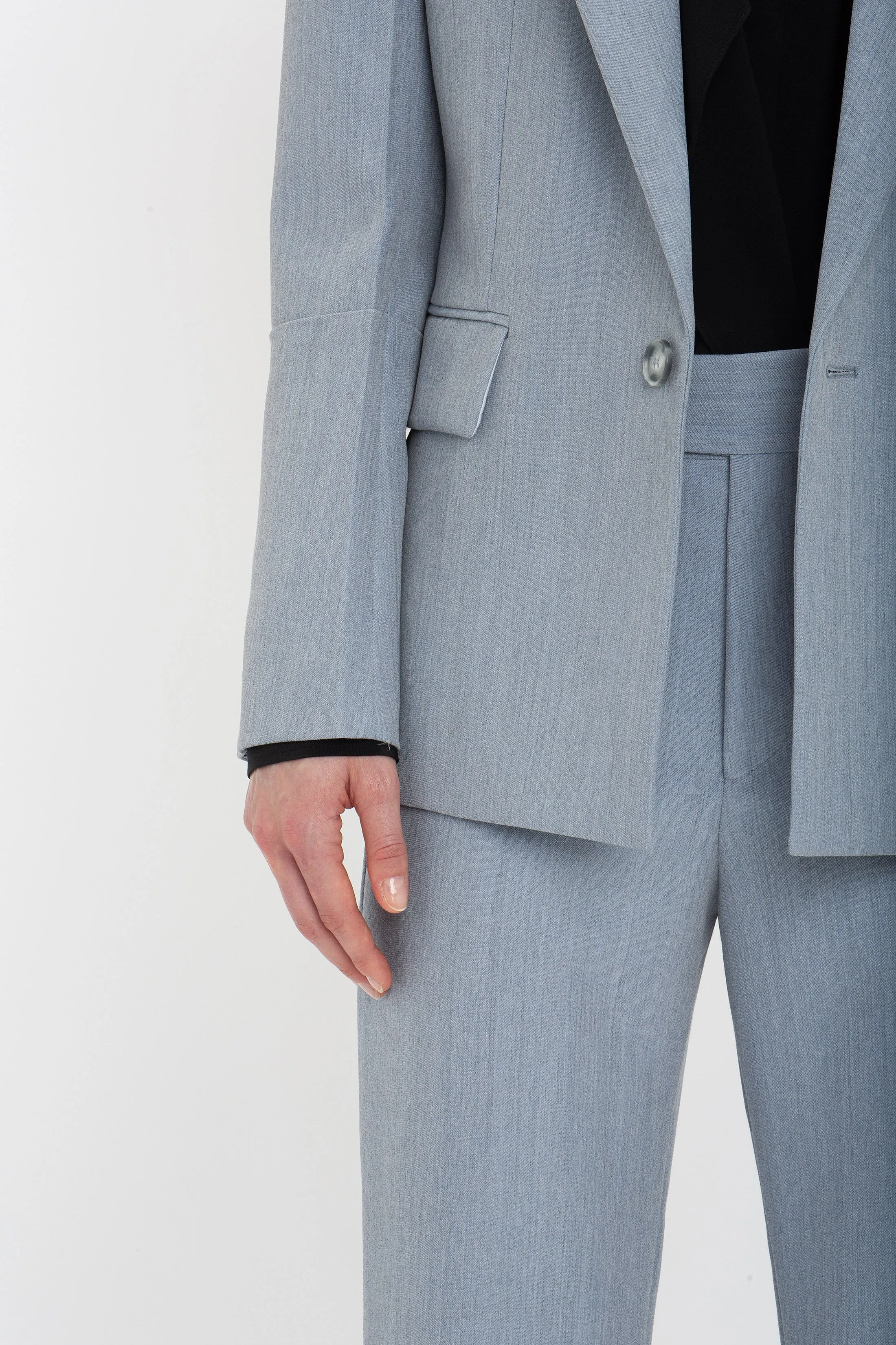 Sleeve Detail Patch Pocket Jacket In Marina