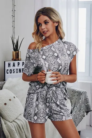 Snakeprint Two Piece Pajama Set