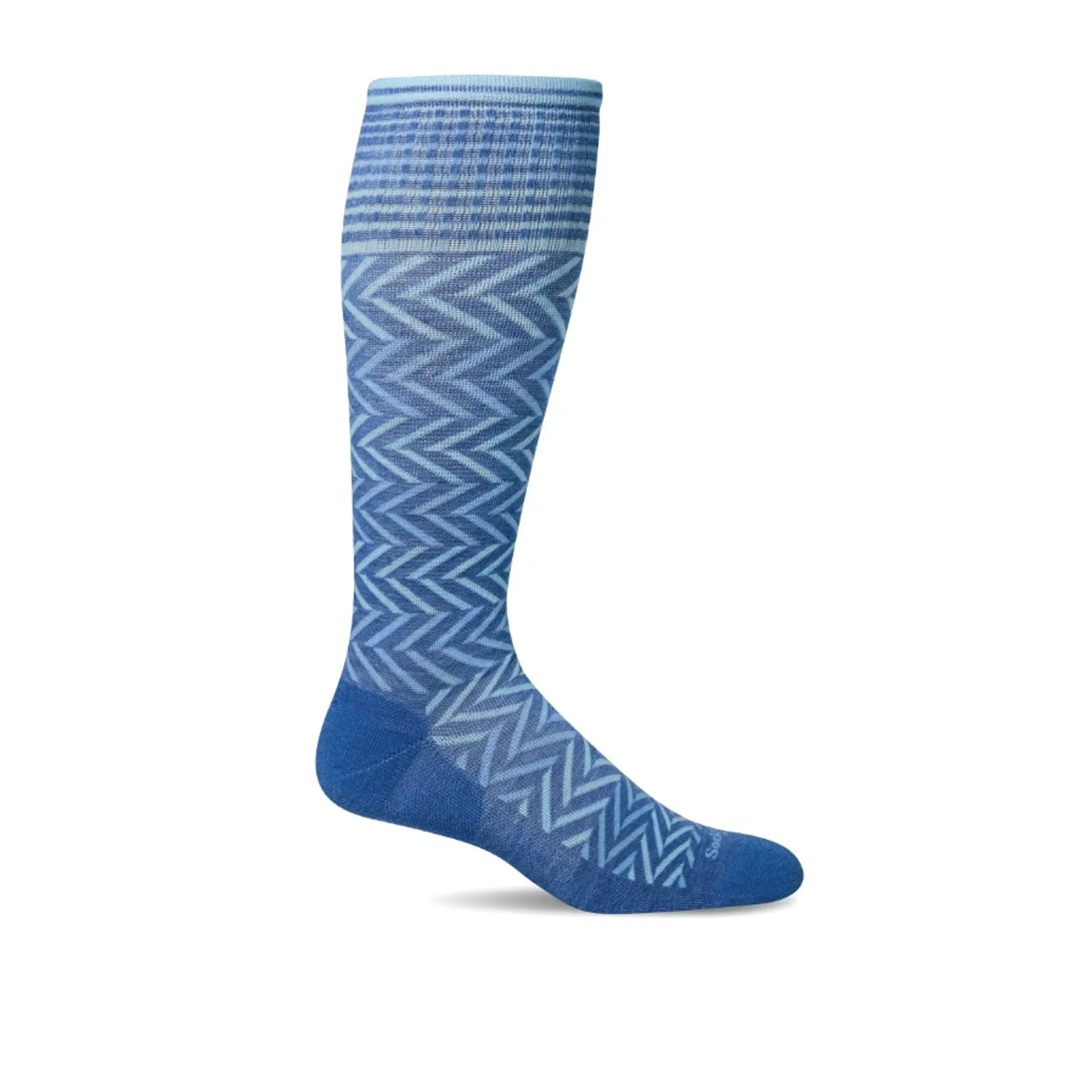 Sockwell Chevron Ultra Light Over the Calf Compression Sock (Women) - Ocean