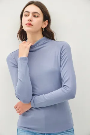 Soft Mock-Neck Longsleeve Top