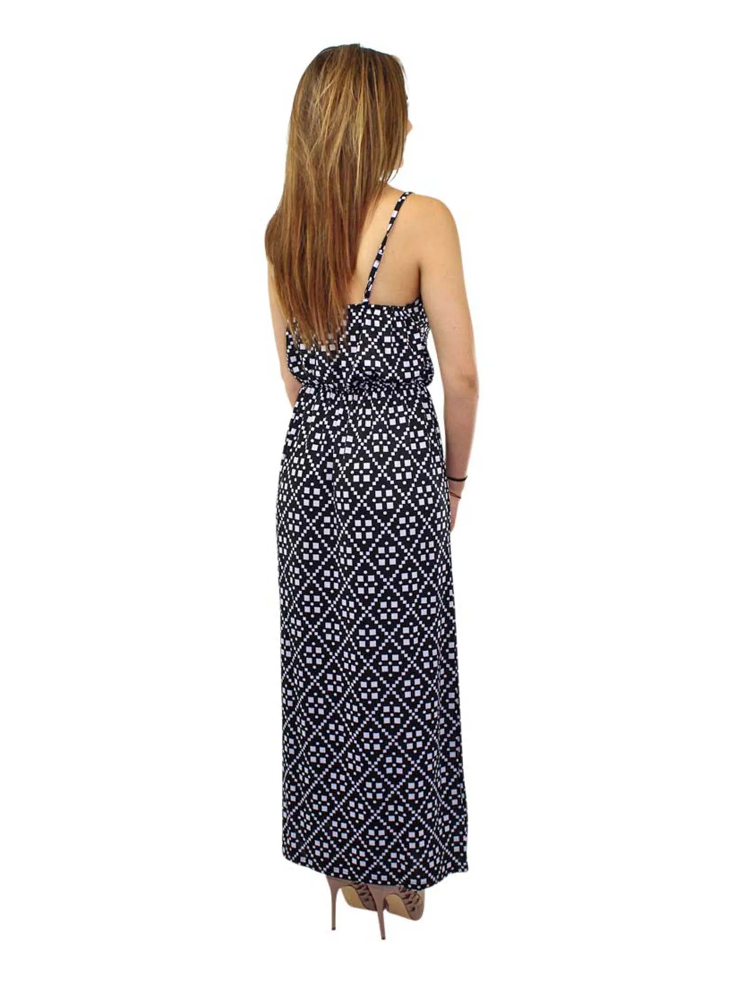 Spaghetti Strap Maxi Sundress With Abstract Print
