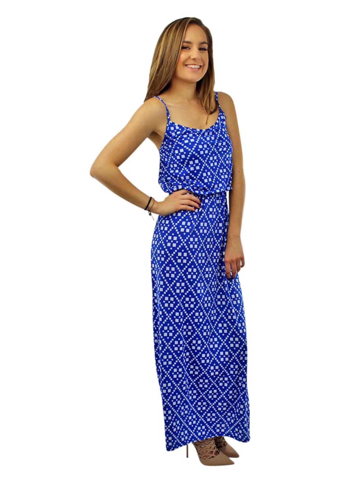 Spaghetti Strap Maxi Sundress With Abstract Print