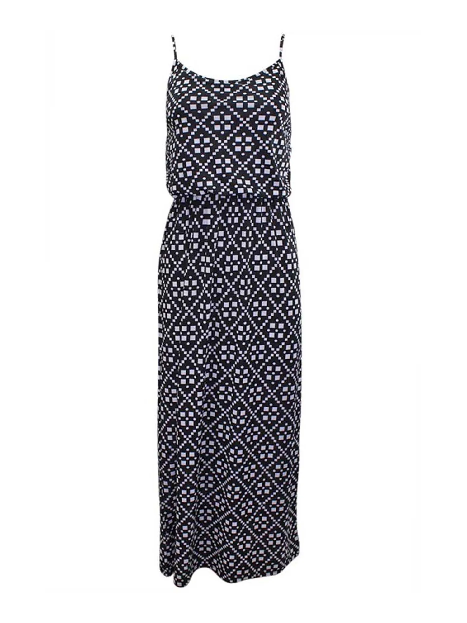 Spaghetti Strap Maxi Sundress With Abstract Print