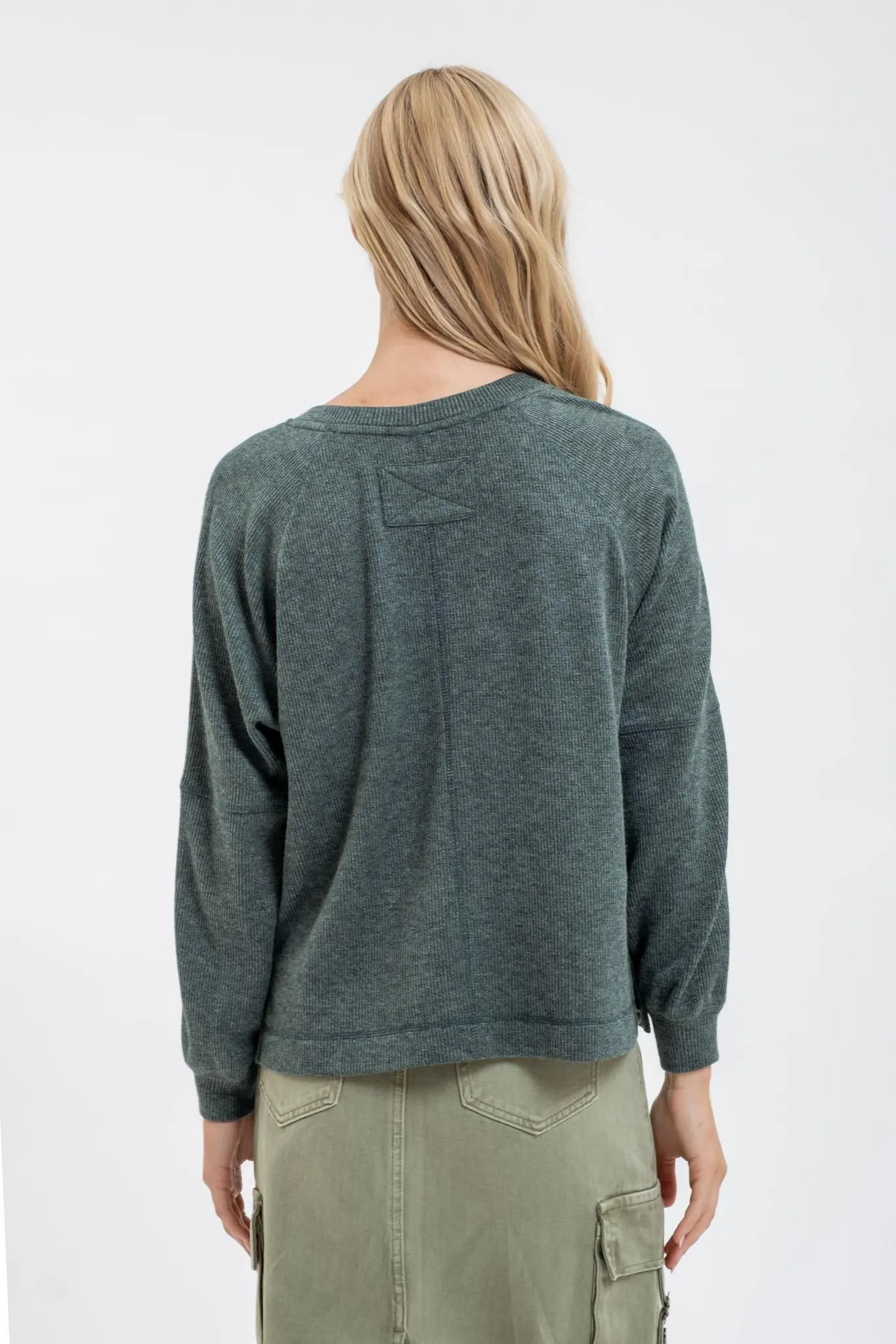 Split Neck Knit Top