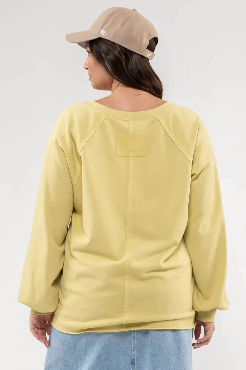 Split Neck Long-Sleeve